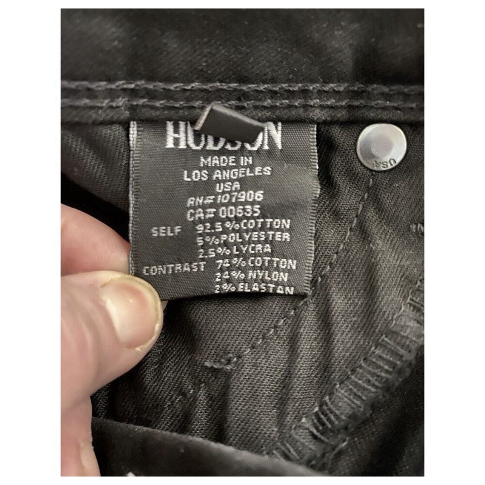 Nwt Hudson Sz 26 Blck Gray Collin Vice Versa Skinny Jeans Btn Flap Back Pckts — image 8 of 8